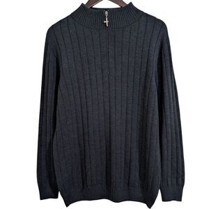 Untouched World Finn Merino Zip Sweater Dark Navy - Size M - Made in New Zealand